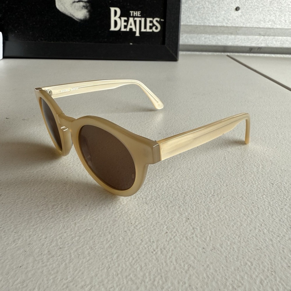 Sunday Somewhere Cream Round Frame Sunglasses